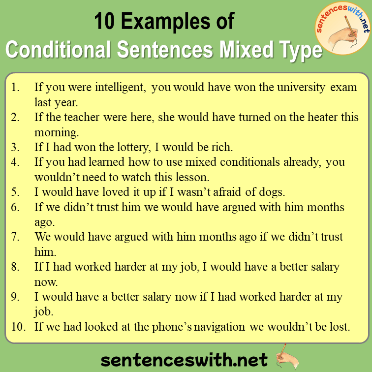 10 Examples of Conditional Sentences Mixed Type in English