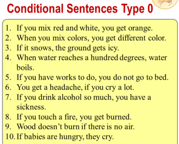 10 Examples of Conditional Sentences Type 0, If Clauses Type Zero Sentences