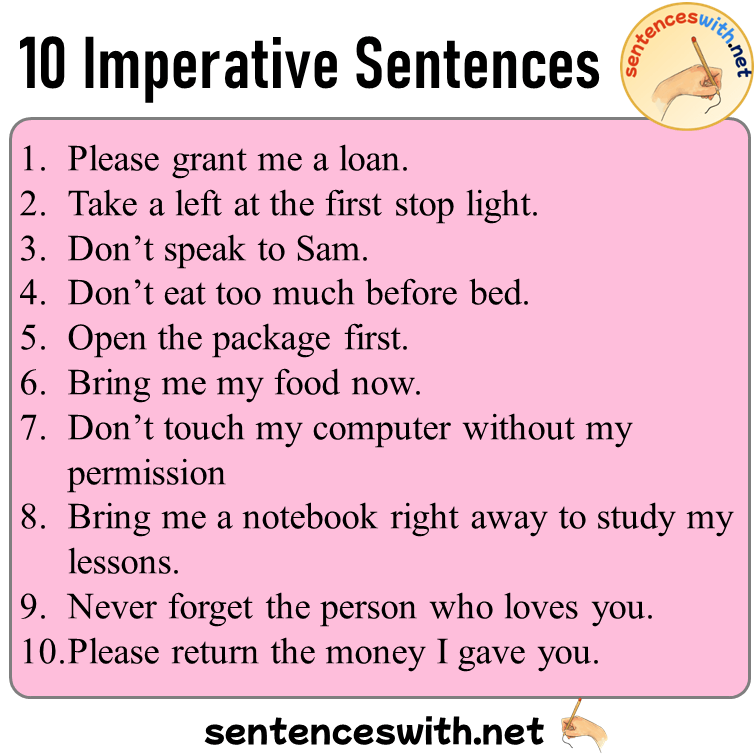 10 Imperative Sentences Examples, English Examples of Imperative Sentences