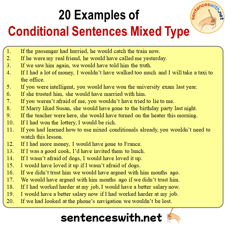 20 Examples of Conditional Sentences Mixed Type in English