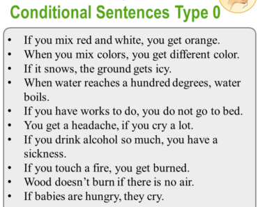 20 Examples of Conditional Sentences Type 0, If Clauses Type Zero Sentences