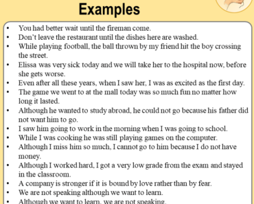 50 Complex Sentences Examples, English Examples of Complex Sentences