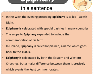 Epiphany in a Sentence, Sentences of Epiphany in English