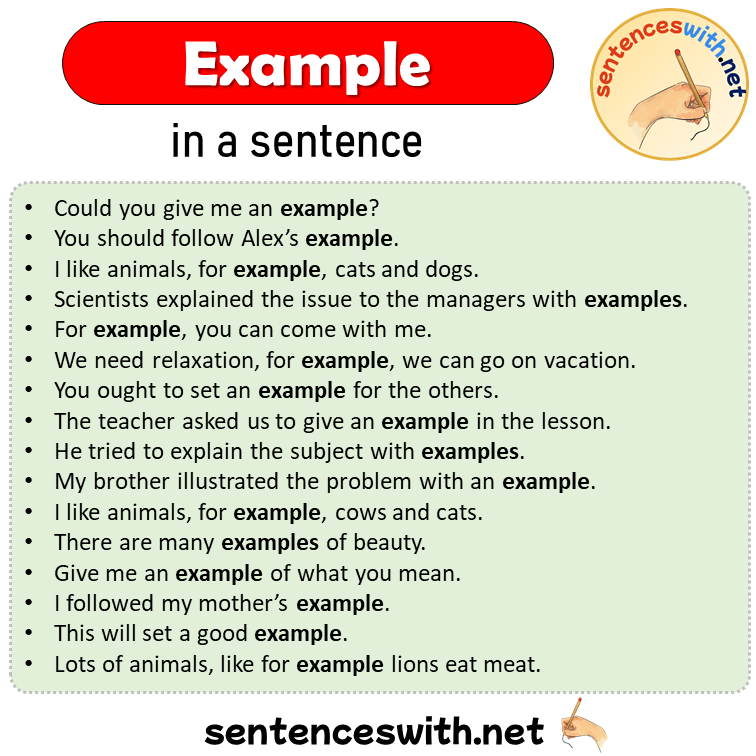Example in a Sentence, Sentences of Example in English