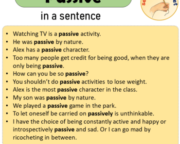 Passive in a Sentence, Sentences of Passive in English