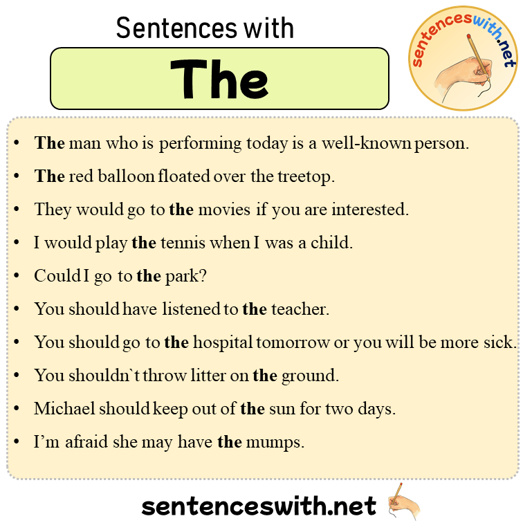 Sentences with The, 35 Sentences about The