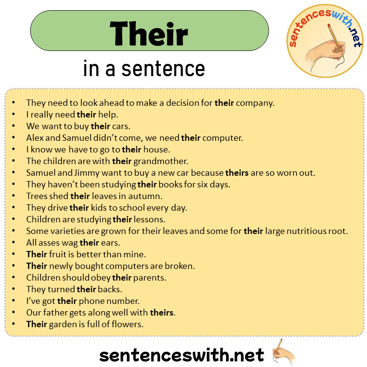 Their in a Sentence, Sentences of Their in English