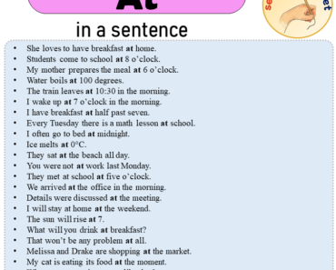 At in a Sentence, Sentences of At in English