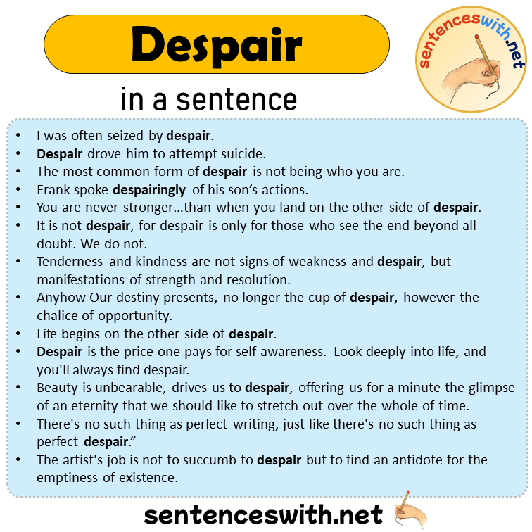 Despair in a Sentence, Sentences of Despair in English