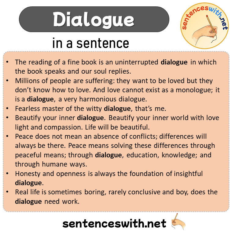 Dialogue in a Sentence, Sentences of Dialogue in English