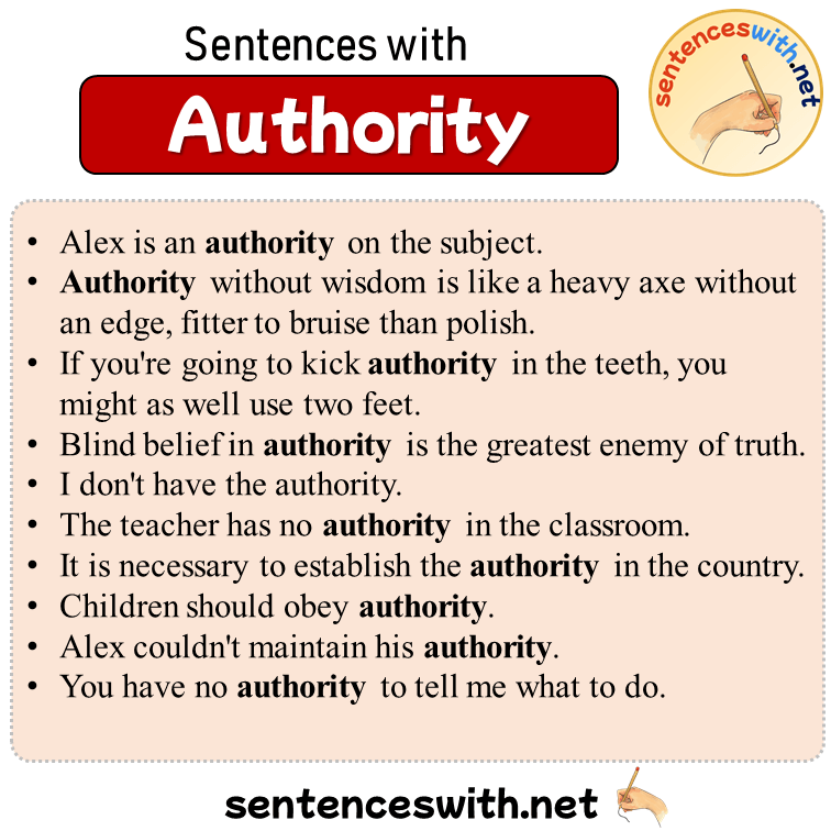Sentences with Authority, 10 Sentences about Authority in English