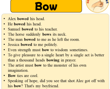 Sentences with Bow, 11 Sentences about Bow in English