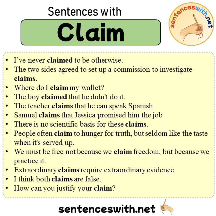 claim sentence examples essay