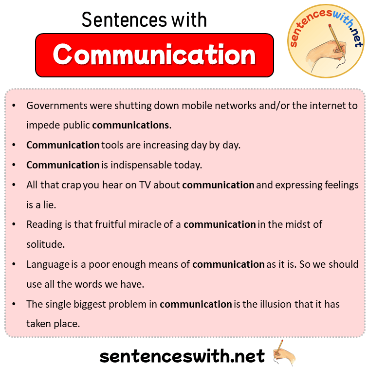 Sentences with Communication, Sentences about Communication in English
