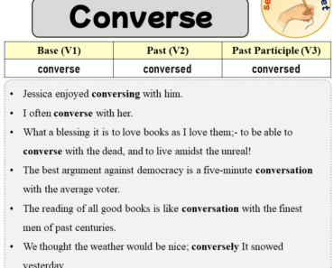 Sentences with Converse, Past and Past Participle Form Of Converse V1 V2 V3
