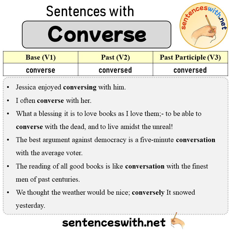 Sentences with Converse, Past and Past Participle Form Of Converse V1 V2 V3