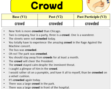 Sentences with Crowd, Past and Past Participle Form Of Crowd V1 V2 V3