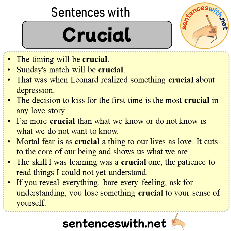 Sentences with Crucial, Sentences about Crucial in English