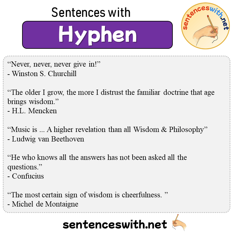 Sentences with Hyphen, Sentences about Hyphen in English