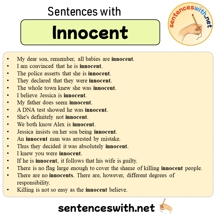 Sentences with Innocent, 18 Sentences about Innocent in English