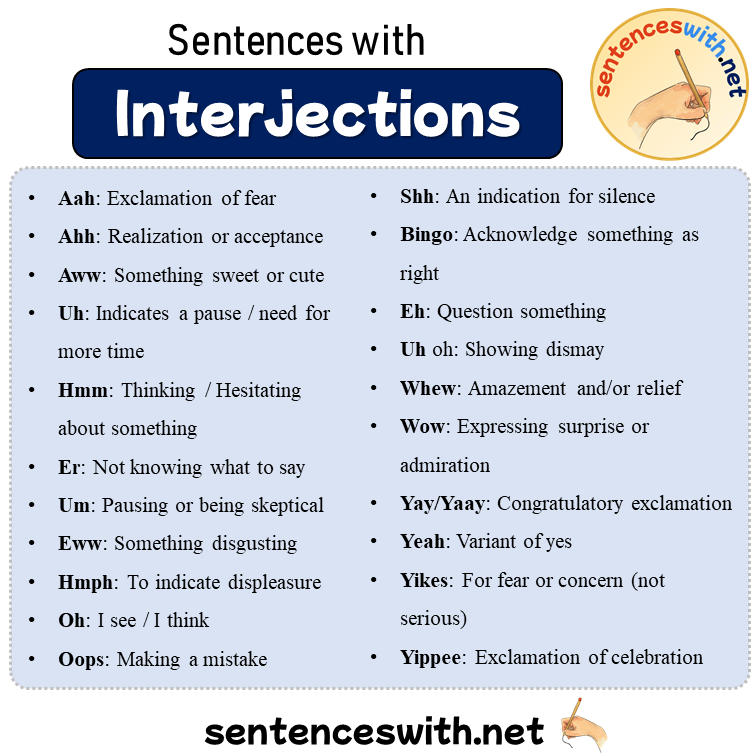 Sentences with Interjections, 19 Sentences about Interjections in English