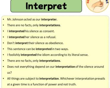 Sentences with Interpret, 10 Sentences about Interpret in English