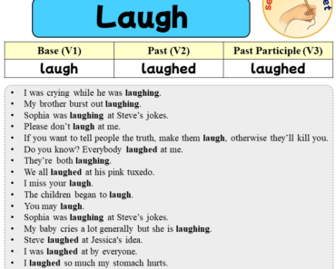 Sentences with Laugh, Past and Past Participle Form Of Laugh V1 V2 V3
