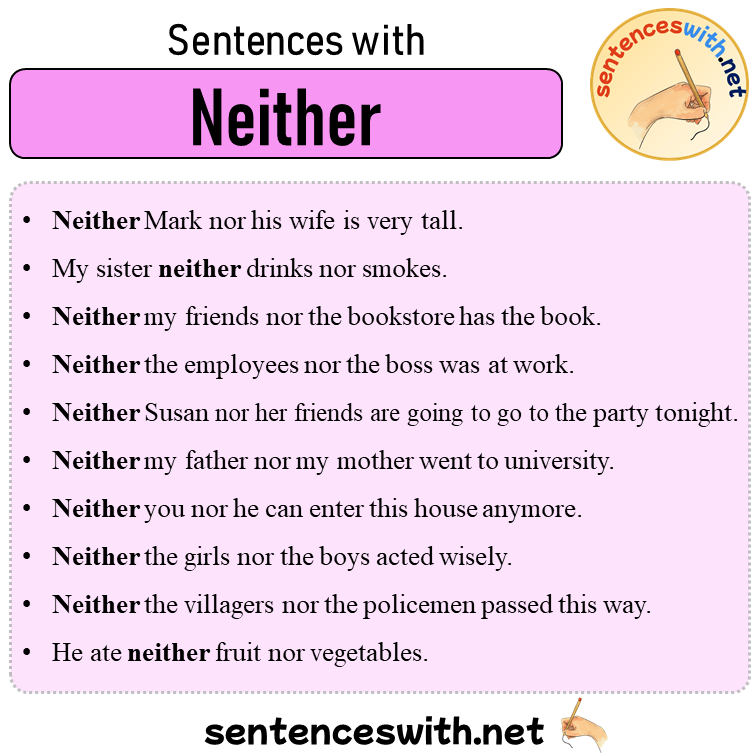 Sentences with Neither, 10 Sentences about Neither in English