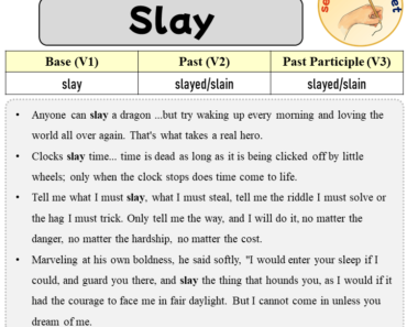 Sentences with Slay, Past and Past Participle Form Of Slay V1 V2 V3