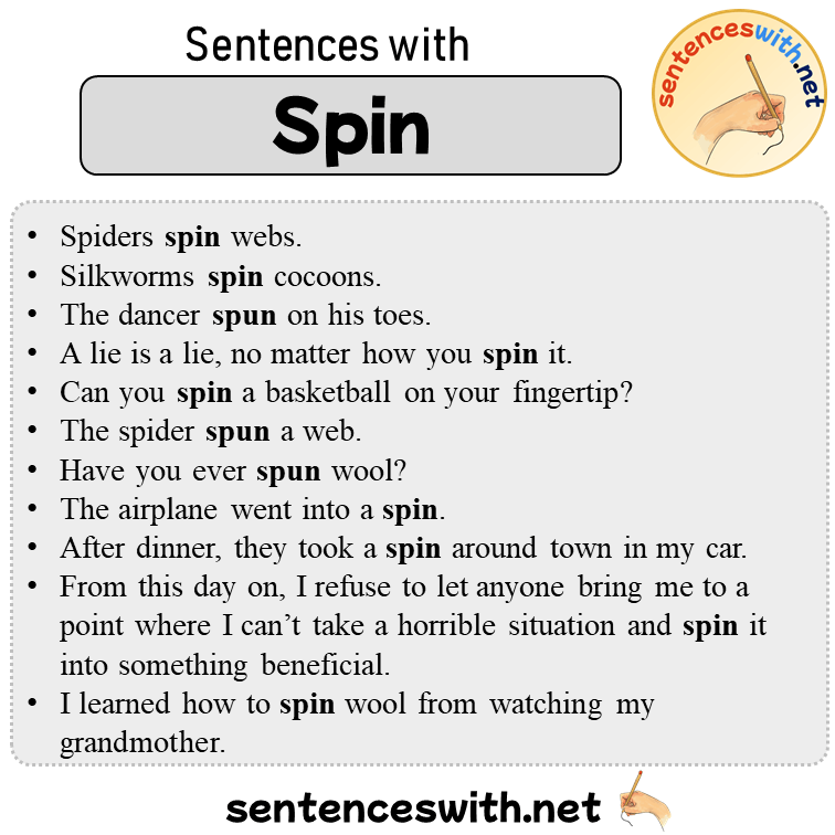 Sentences with Spin, Sentences about Spin in English