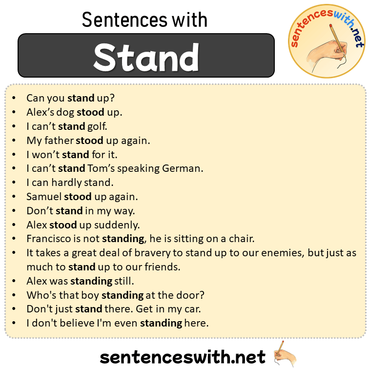 Sentences with Stand, 16 Sentences about Stand in English