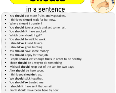 Should in a Sentence, Sentences of Should in English