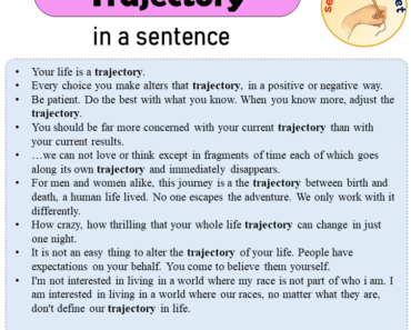 Trajectory in a Sentence, Sentences of Trajectory in English