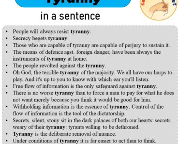 Tyranny in a Sentence, Sentences of Tyranny in English