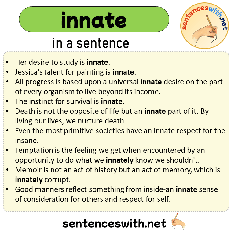 innate in a Sentence, Sentences of innate in English