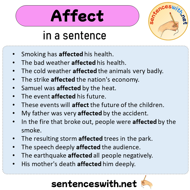 Affect in a Sentence, Sentences of Affect in English