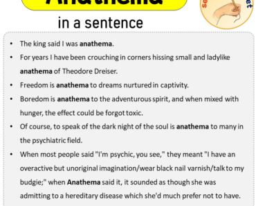 Anathema in a Sentence, Sentences of Anathema in English