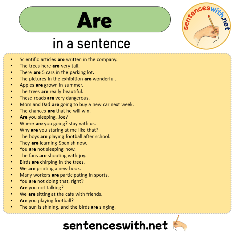 Are in a Sentence, Sentences of Are in English