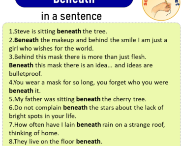 Beneath in a Sentence, Sentences of Beneath in English
