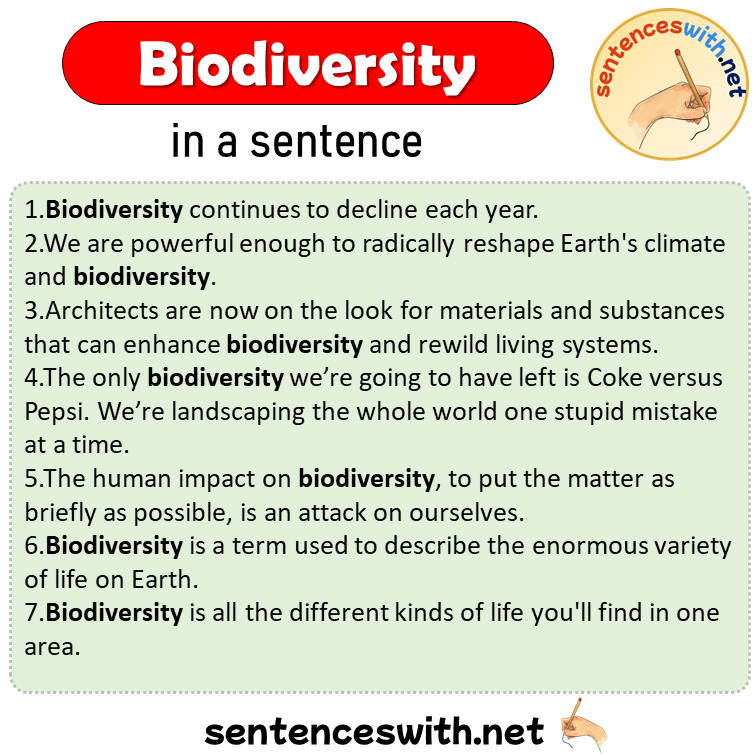 Biodiversity in a Sentence, Sentences of Biodiversity in English