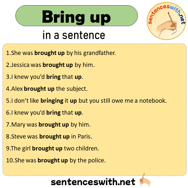Bring up in a Sentence, Sentences of Bring up in English