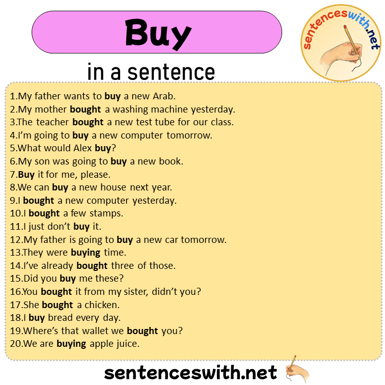 Buy in a Sentence, Sentences of Buy in English