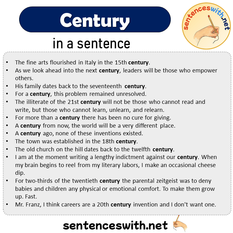 Century in a Sentence, Sentences of Century in English