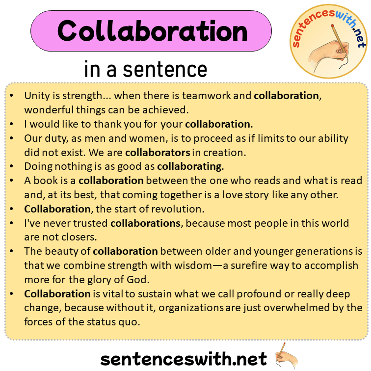 Collaboration in a Sentence, Sentences of Collaboration in English