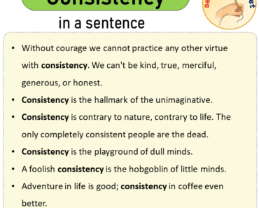 Consistency in a Sentence, Sentences of Consistency in English