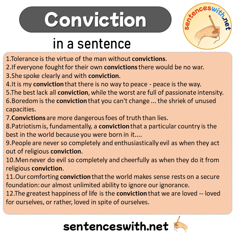Conviction in a Sentence, Sentences of Conviction in English