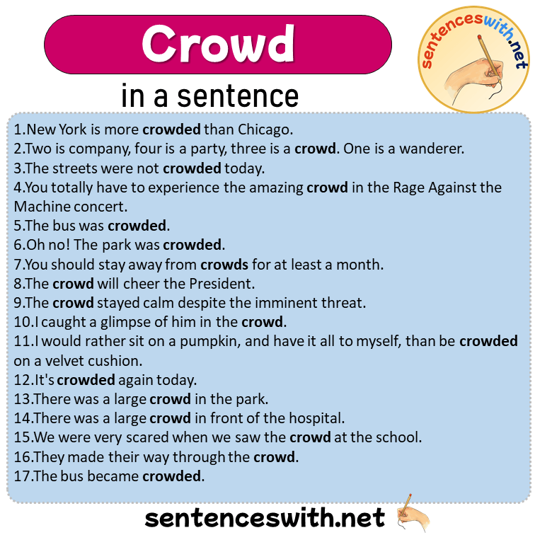 Crowd in a Sentence, Sentences of Crowd in English