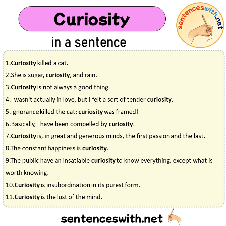 Curiosity in a Sentence, Sentences of Curiosity in English