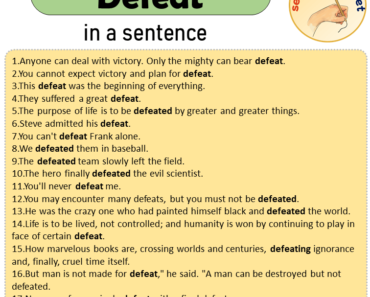 Defeat in a Sentence, Sentences of Defeat in English