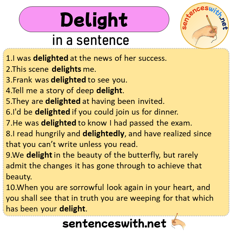 Delight in a Sentence, Sentences of Delight in English